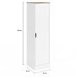 ID MARKET - Armoire de rangement NOUK 1 porte avec étagères blanc et bois - vignette