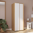 ID MARKET - Armoire 2 portes coulissantes SLIDEA bois et blanc 60 cm penderie avec étagère - vignette