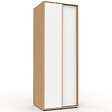 ID MARKET - Armoire 2 portes coulissantes SLIDEA bois et blanc 60 cm penderie avec étagère - vignette