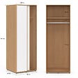 ID MARKET - Armoire 2 portes coulissantes SLIDEA bois et blanc 60 cm penderie avec étagère - vignette