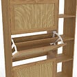 ID MARKET - Meuble à chaussures 18 paires HANAE 3 portes effet naturel cannage avec étagère - vignette