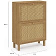 ID MARKET - Meuble à chaussures 12 paires HANAE 2 portes effet naturel cannage - vignette