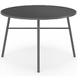 ID MARKET - Salon de jardin MADRID table ronde 120 CM et 6 chaises empilables gris anthracite - vignette