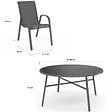 ID MARKET - Salon de jardin MADRID table ronde 150 CM et 8 chaises empilables gris anthracite - vignette