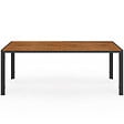 ID MARKET - Salon de jardin RIO table 190 CM et 8 chaises structure métal noir, cordage effet rotin clair et coussins noirs - vignette