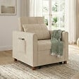 ID MARKET - Fauteuil convertible EMILE lit d'appoint 1 place 69 x 170 cm tissu chenille beige - vignette