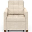 ID MARKET - Fauteuil convertible EMILE lit d'appoint 1 place 69 x 170 cm tissu chenille beige - vignette