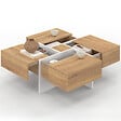 ID MARKET - Table basse carrée TALIA 70 cm avec tiroirs bois et blanc - vignette