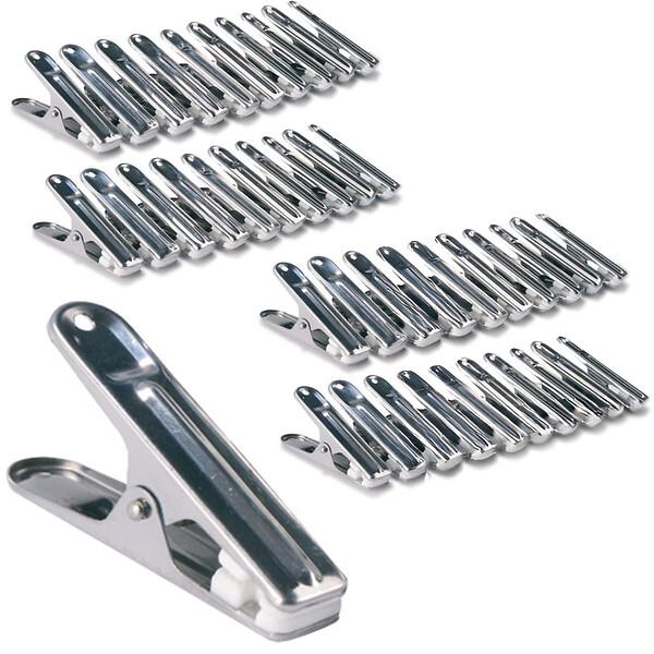ID MARKET - 120 pinces à linge inox, pinces incassables, inusables, ne rouillent pas - large