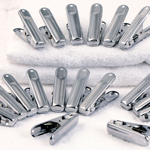 ID MARKET - 120 pinces à linge inox, pinces incassables, inusables, ne rouillent pas - large