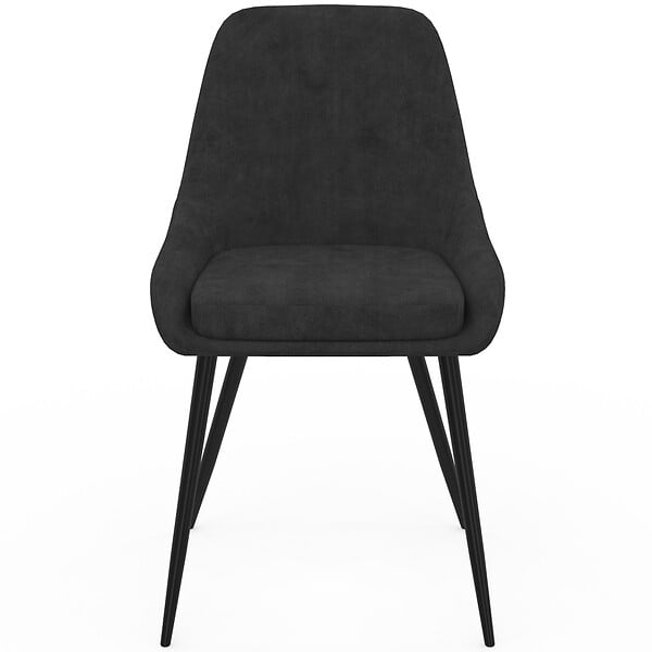 ID MARKET - Lot de 6 chaises THALYA en velours noir avec accoudoirs - large