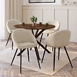 ID MARKET - Lot de 4 chaises NAYA en velours crème pour salle à manger - vignette