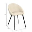 ID MARKET - Lot de 4 chaises NAYA en velours crème pour salle à manger - vignette