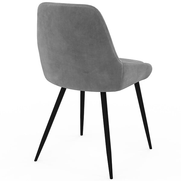 ID MARKET - Lot de 6 chaises THALYA en velours mix color pastel bleu x2, gris foncé x2, gris clair, rose avec accoudoirs - large