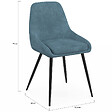 ID MARKET - Lot de 6 chaises THALYA en velours mix color pastel bleu x2, gris foncé x2, gris clair, rose avec accoudoirs - vignette