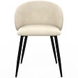 ID MARKET - Lot de 6 chaises KIRA en velours crème pour salle à manger - vignette