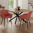 ID MARKET - Lot de 2 chaises de salle à manger, fauteuils de table JANY en velours côtelé terracotta - vignette