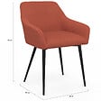 ID MARKET - Lot de 2 chaises de salle à manger, fauteuils de table JANY en velours côtelé terracotta - vignette
