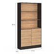 ID MARKET - Etagère bibliothèque CARLA 3 niveaux XXL 1 placard noir et effet bois 190 cm - vignette