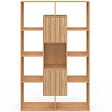 ID MARKET - Etagère bibliothèque COLETTE avec 11 compartiments et 2 cases JULIETTE effet lattes 143 cm - vignette
