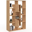 ID MARKET - Etagère bibliothèque COLETTE avec 11 compartiments et 2 cases JULIETTE effet lattes 143 cm - vignette