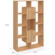 ID MARKET - Etagère bibliothèque COLETTE avec 11 compartiments et 2 cases JULIETTE effet lattes 143 cm - vignette