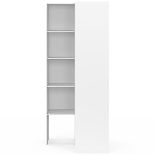 ID MARKET - Dressing d'angle modulable L. 90 / 127 cm MELMAN double penderie + étagères blanc - large