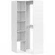 ID MARKET - Dressing d'angle modulable L. 90 / 127 cm MELMAN double penderie + étagères blanc - vignette