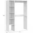 ID MARKET - Dressing d'angle modulable L. 90 / 127 cm MELMAN double penderie + étagères blanc - vignette