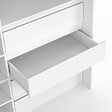 ID MARKET - Dressing extensible XXL MARTY 120/170 x 50 x 180 cm blanc avec 4 tiroirs + étagères + penderie + rideau gris - vignette
