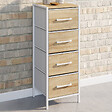 ID MARKET - Meuble d'appoint 4 tiroirs UTAH 30 cm chiffonnier, meuble de rangement design industriel bois et blanc - vignette