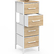 ID MARKET - Meuble d'appoint 4 tiroirs UTAH 30 cm chiffonnier, meuble de rangement design industriel bois et blanc - vignette