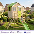 KANGUI - Maisonnette Enfant Extérieur en Bois TINNI avec Plateforme et Toboggan - vignette