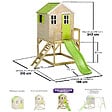 KANGUI - Maisonnette Enfant Extérieur en Bois TINNI avec Plateforme et Toboggan - vignette