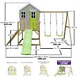 KANGUI - Maisonnette Enfant Extérieur en Bois TINNI avec Plateforme, Toboggan et double B - vignette