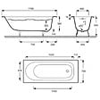JACOB DELAFON - Lot baignoire droite 170 X 70 JACOB DELAFON Soissons fonte + pare-bain noir mat - vignette
