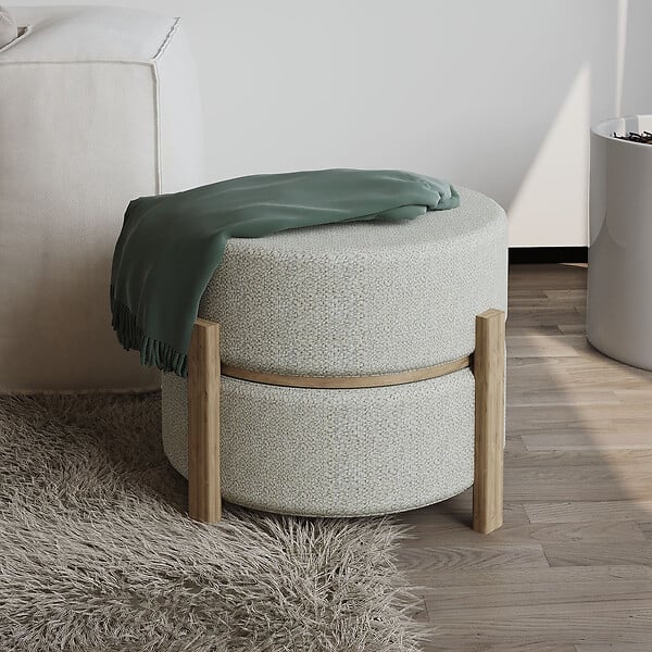 HABITAT ET JARDIN - Pouf en bois "Clone" - 47 x 48 x 45 cm - Beige - large