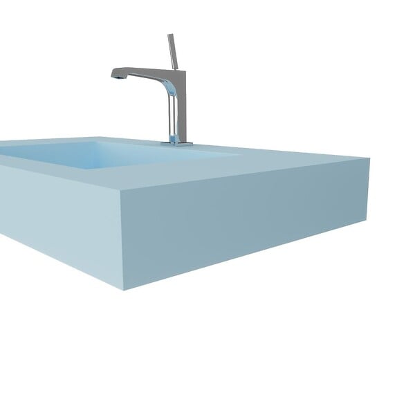 KIAMAMI VALENTINA - Lavabo Hpl 80 Cm Bleu Ciel Avec Cuvette Centrale - large