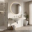 KIAMAMI VALENTINA - Hpl Lavabo De Salle De Bain Avec Vasque Gauche Chêne Glacé 100Cm - vignette