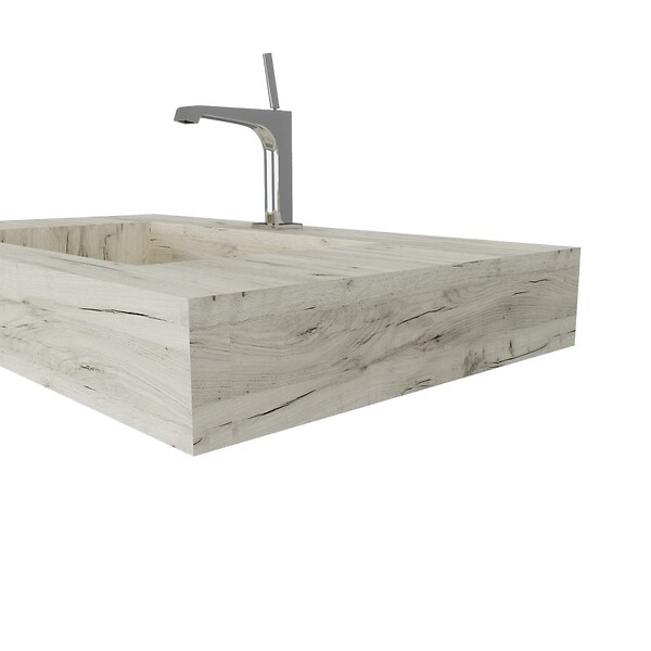KIAMAMI VALENTINA - Lavabo Stratifié 80 Cm Hpl Chêne Glacé - large