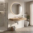 KIAMAMI VALENTINA - 100Cm Hpl Lavabo De Salle De Bain Chêne Miel Effet Bois - vignette