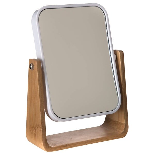 5 FIVE SIMPLY SMART - Miroir pivotant support en Bambou 1 face normale  et 1 face grossissante x3 - large