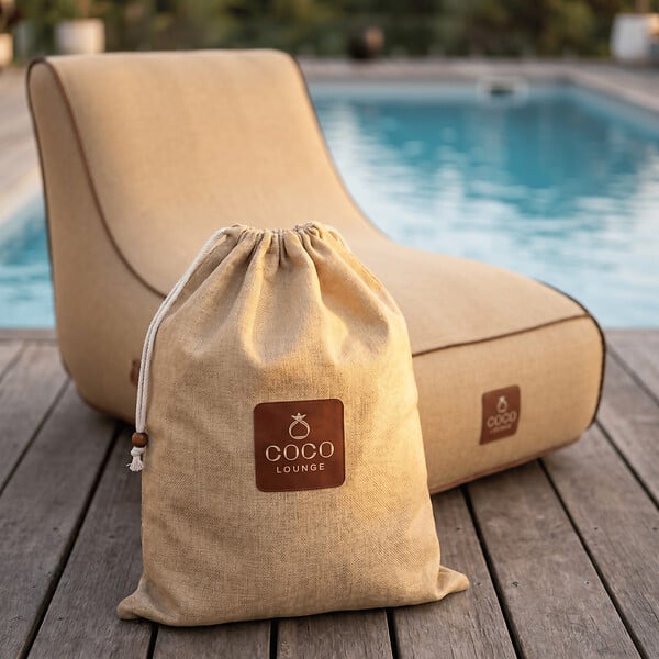 COCO LOUNGE - Fauteuil de jardin gonflable RIVIERA  Collection Boho - couleur toile de jute - large