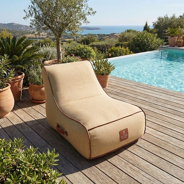 COCO LOUNGE - Fauteuil de jardin gonflable RIVIERA  Collection Boho - couleur toile de jute - large