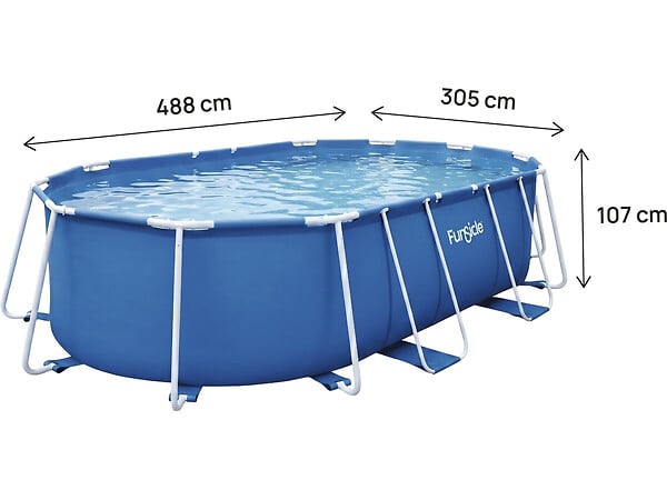 HABITAT ET JARDIN - Piscine tubulaire Ovale "Tina" - 4,88 x 3,05 x 1,07 m - large