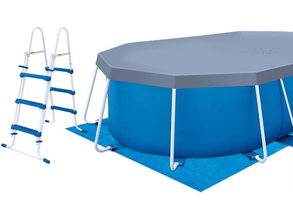 HABITAT ET JARDIN - Piscine tubulaire Ovale "Tina" - 4,24 x 2,50 x 1 m - large