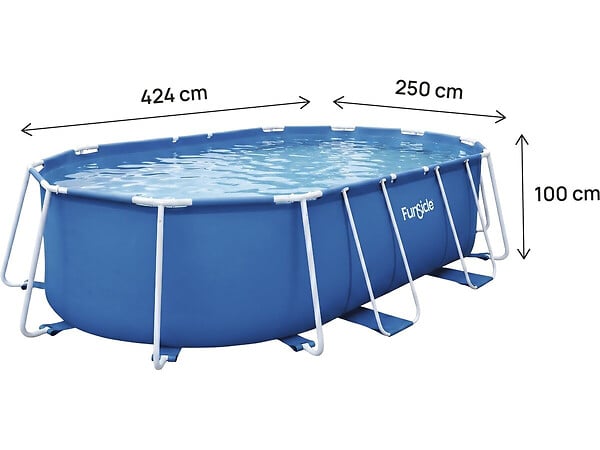HABITAT ET JARDIN - Piscine tubulaire Ovale "Tina" - 4,24 x 2,50 x 1 m - large