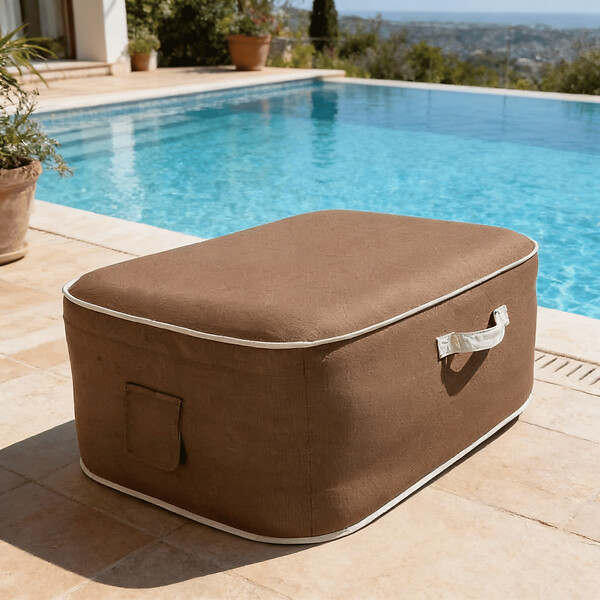 COCO LOUNGE - Pouf de jardin gonflable NUMA Collection Moka - chocolat - large