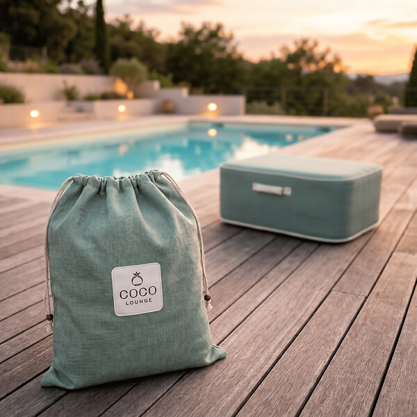 COCO LOUNGE - Pouf de jardin gonflable NUMA Collection Soge - vert d'eau - large