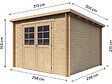 HABITAT ET JARDIN - Abri de jardin en bois monopente "Rowan" - 9,5 m² - 28 mm - Beige - vignette